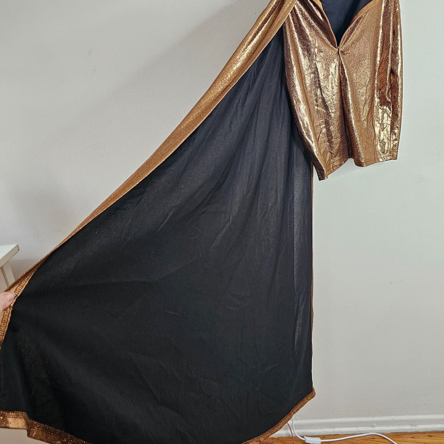 Bronze Gold Metallic Sweetheart Neck Sleeveless Bodycon Mini Long Sash Dress SM