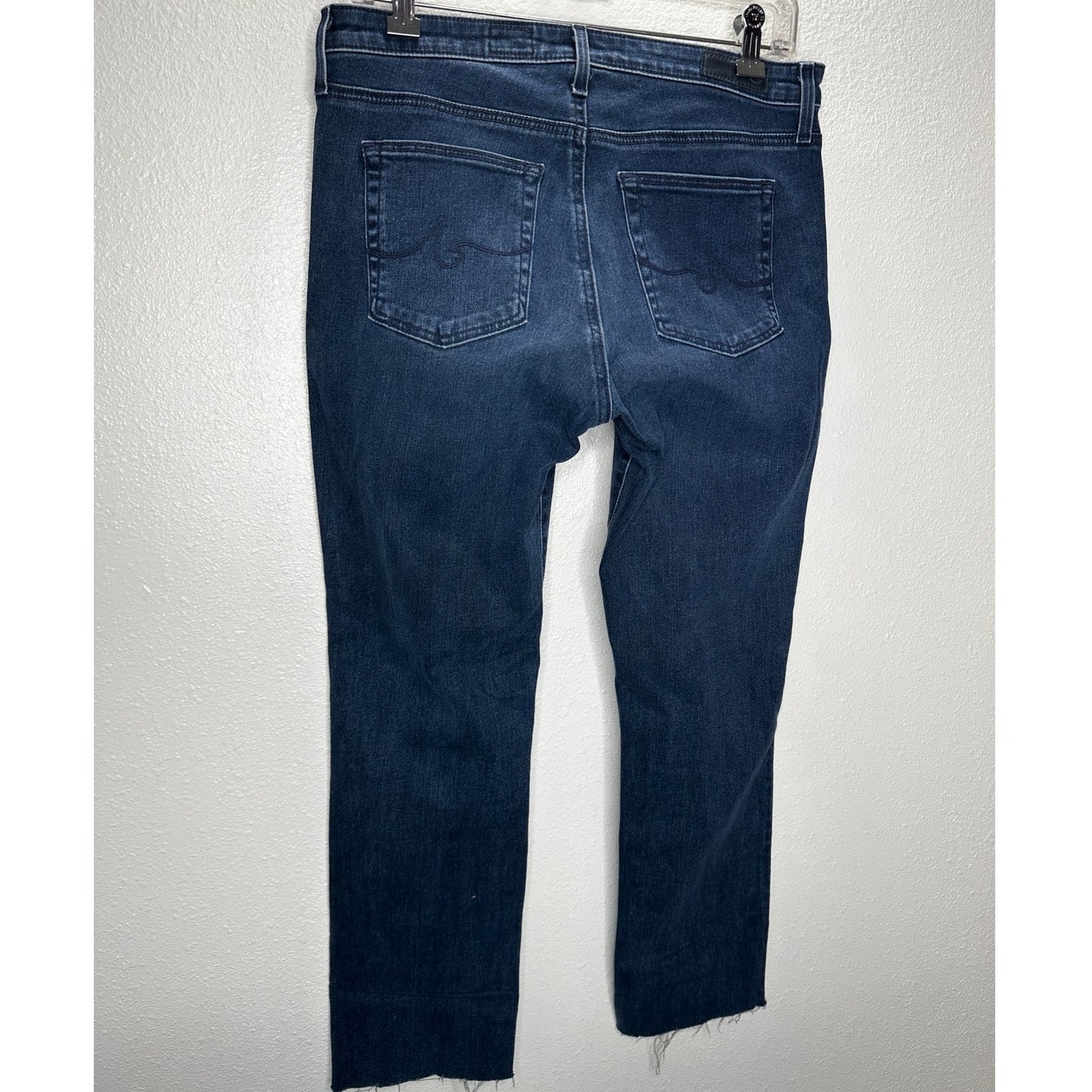 AG Dark Wash The Harper Essential Straight Raw Hem Jeans 29