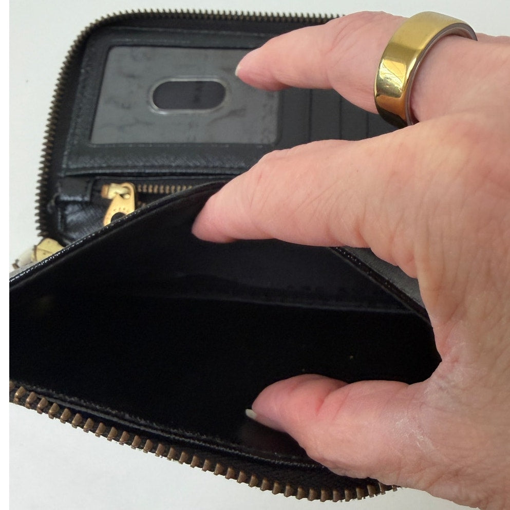 Marc by Marc Jacobs Zip Around Wallet Black Beige Saffiano Women's Two Tone