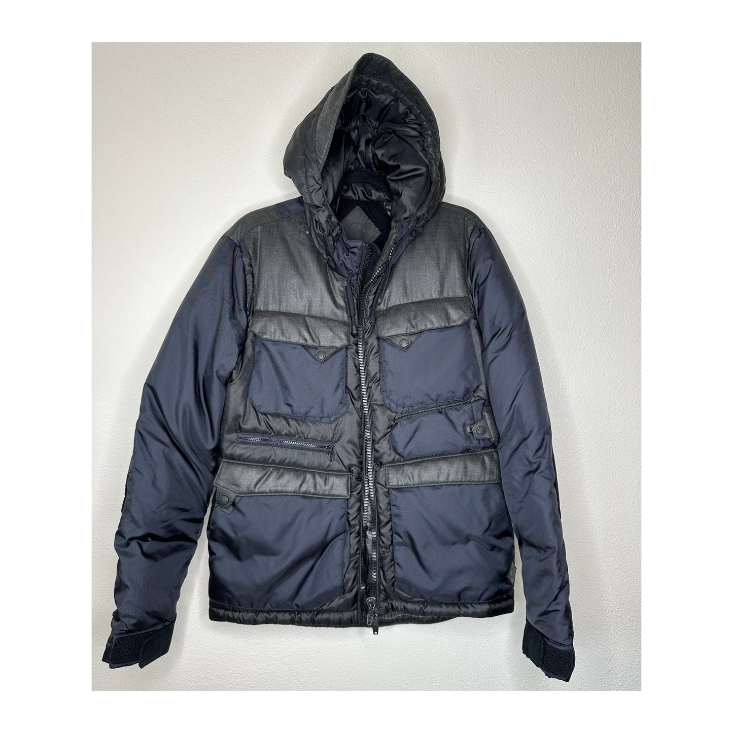 Moncler Black Folgore Down Jacket Hooded Multi-Pocket Retail $1565 4 / XL