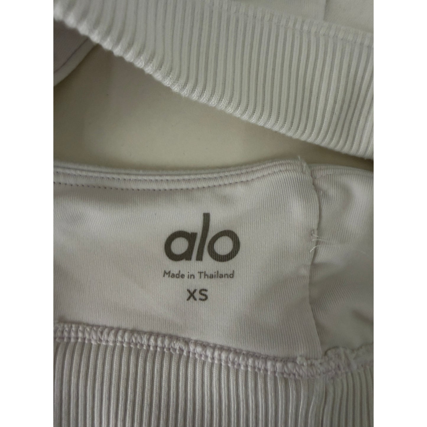 Alo Yoga White Deep V Racerback Sports Bra Alosoft XS