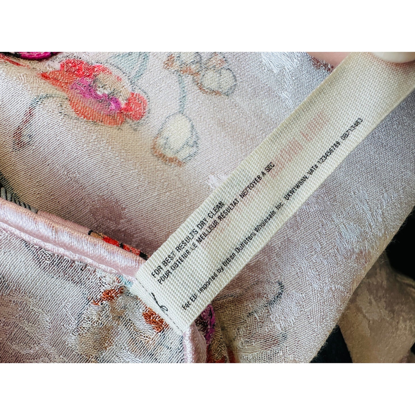 Free People Intimately Pale Pink Cream Multicolor Floral Asian Kimono Bathrobe XS