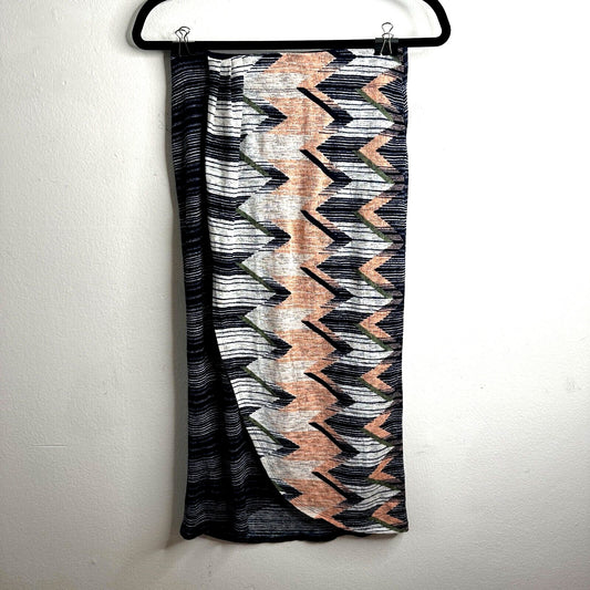 Anthropologie Maeve Plata Aztec Stripes Knit Midi Blue White & Peach XS