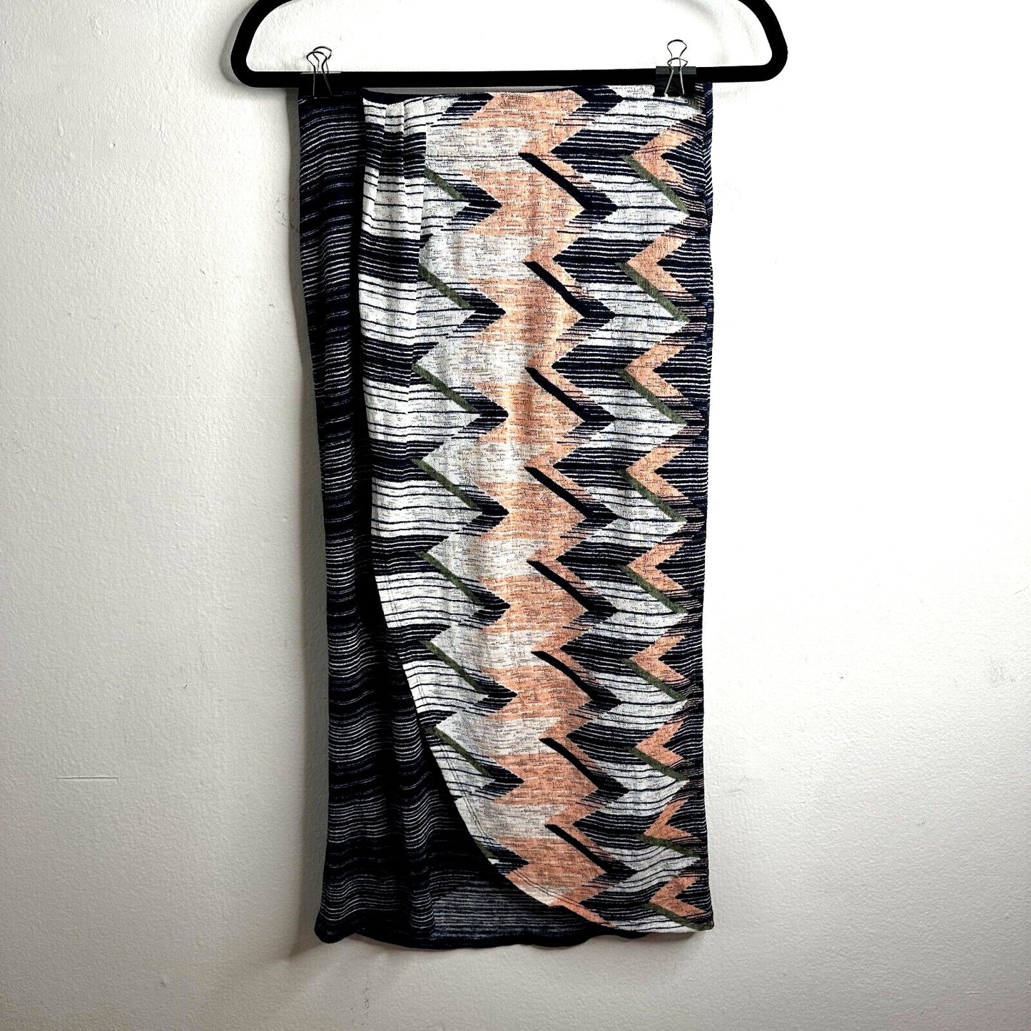 Anthropologie Maeve Plata Aztec Stripes Knit Midi Blue White & Peach XS