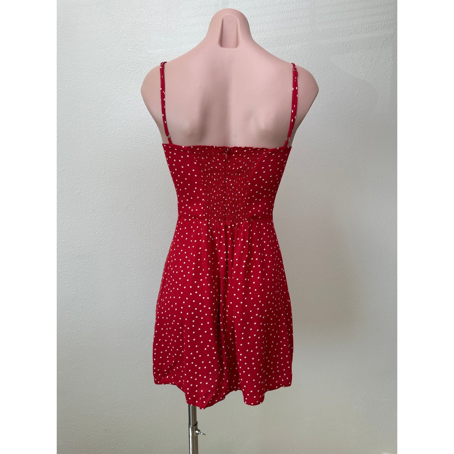Reformation Red Polka Dot Tie-Front Mini Dress Women’s 4