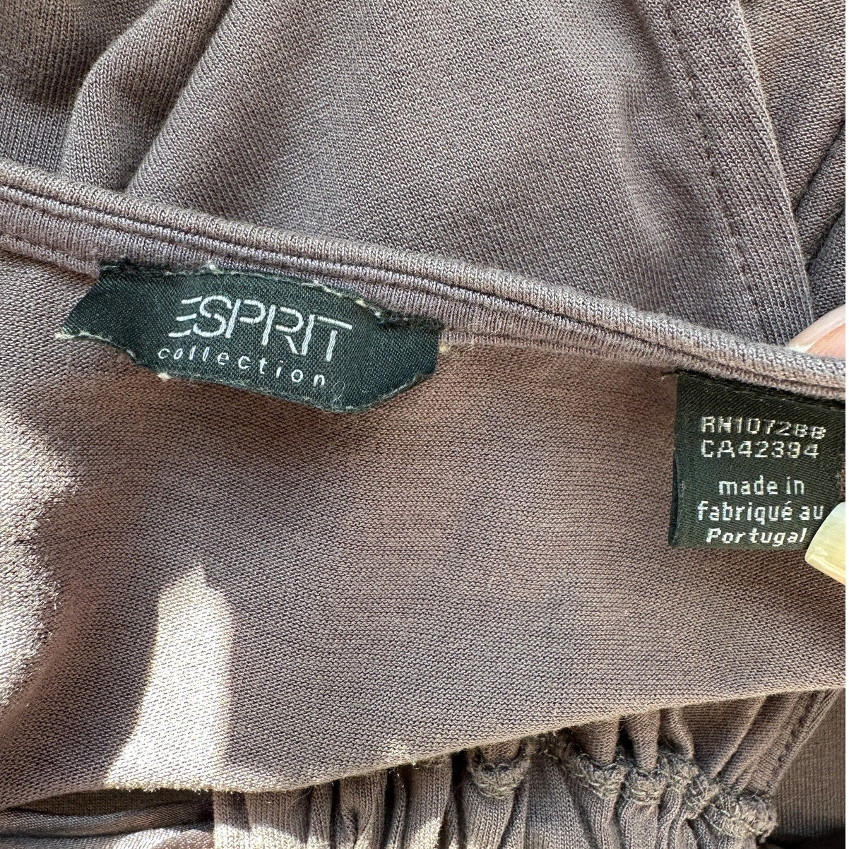 Esprit Gray Satin Strap Racer Front Flowy Tank Top