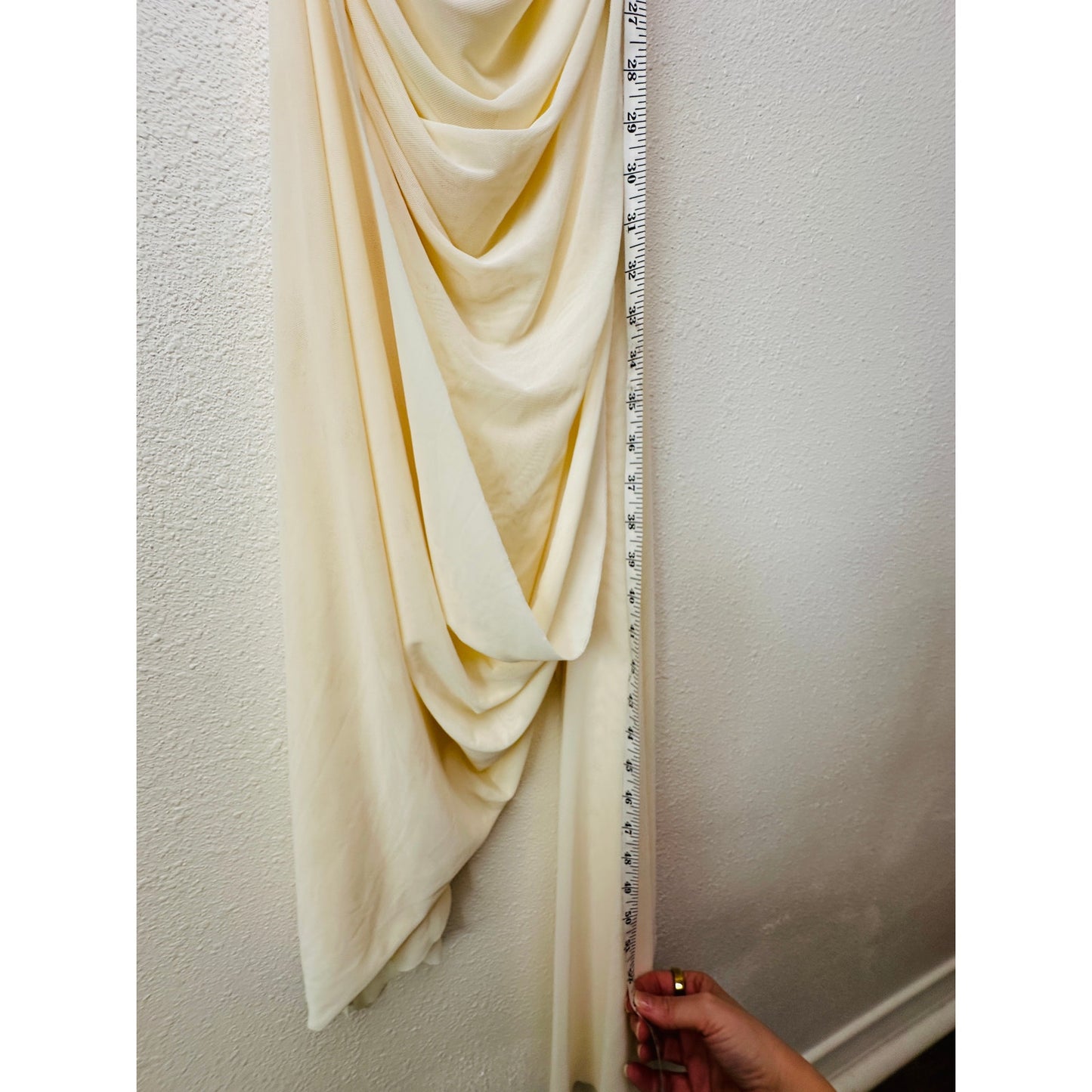 NWT David Koma Cream Crystal Claw Draped Mesh Dress US 6