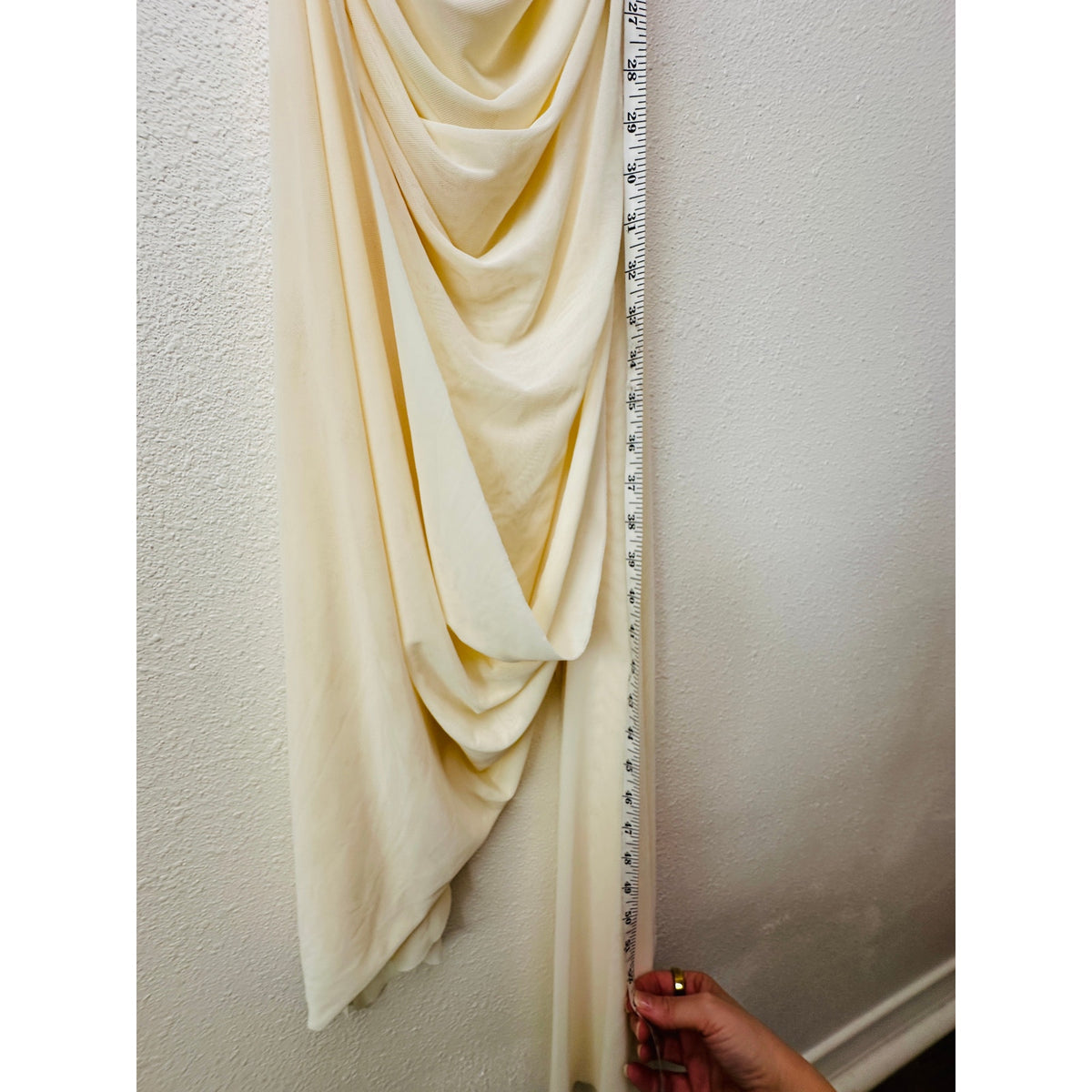 NWT David Koma Cream Crystal Claw Draped Mesh Dress US 6