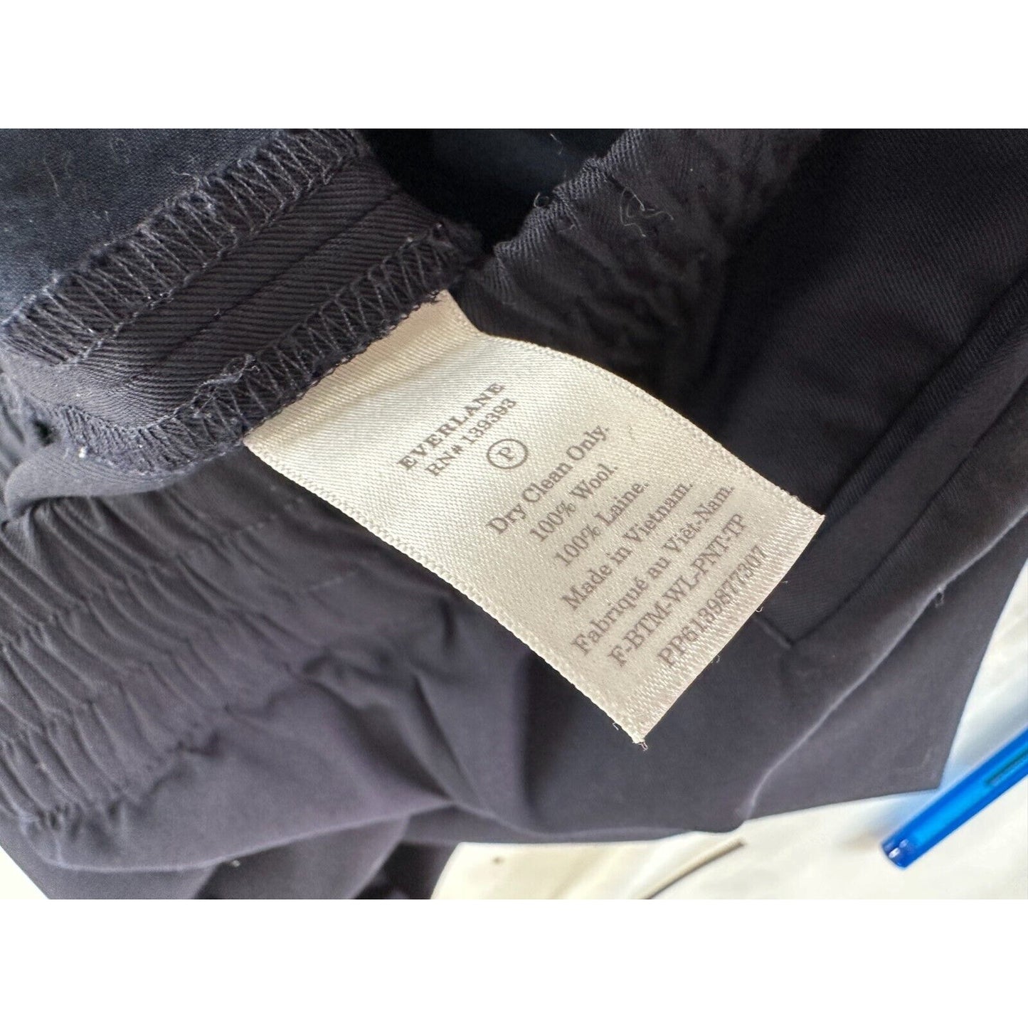 Everlane Black Italian GoWeave Easy Pull On 100% Lt Weight Wool Pockets Pant 0