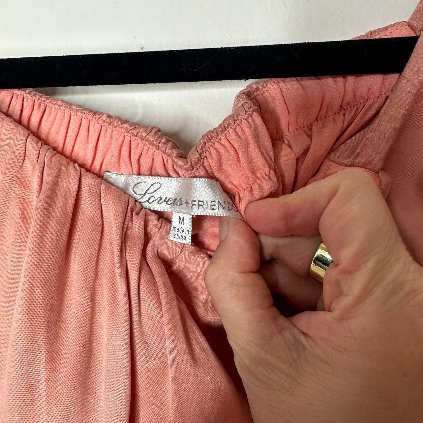 Revolve Lovers + Friends Pink Windblown Off Shoulder Balloon Sleeve Mini Med
