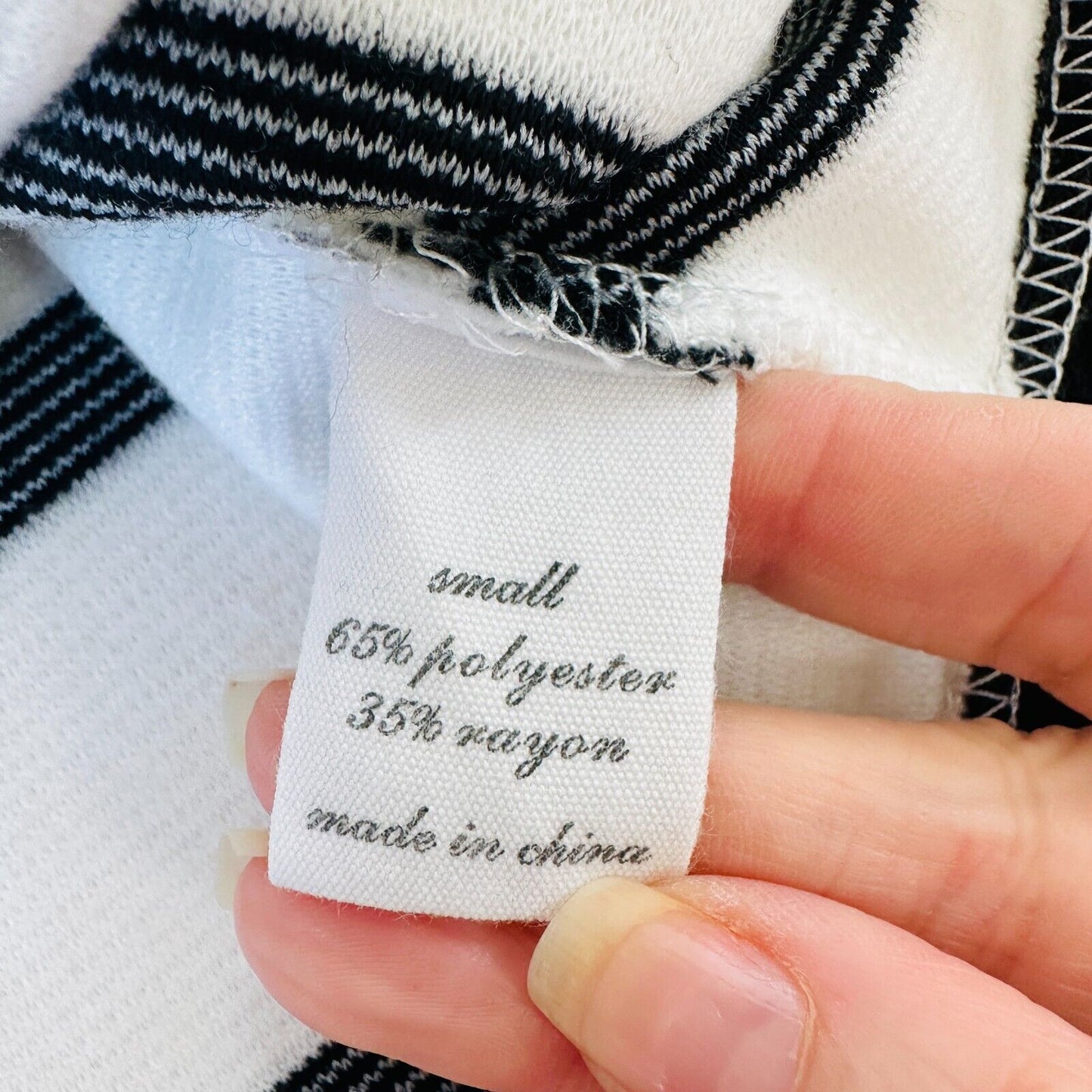 Ezra Black & White Striped Sleeveless V-Neck Crop Gathered Front Knot Back Zip S