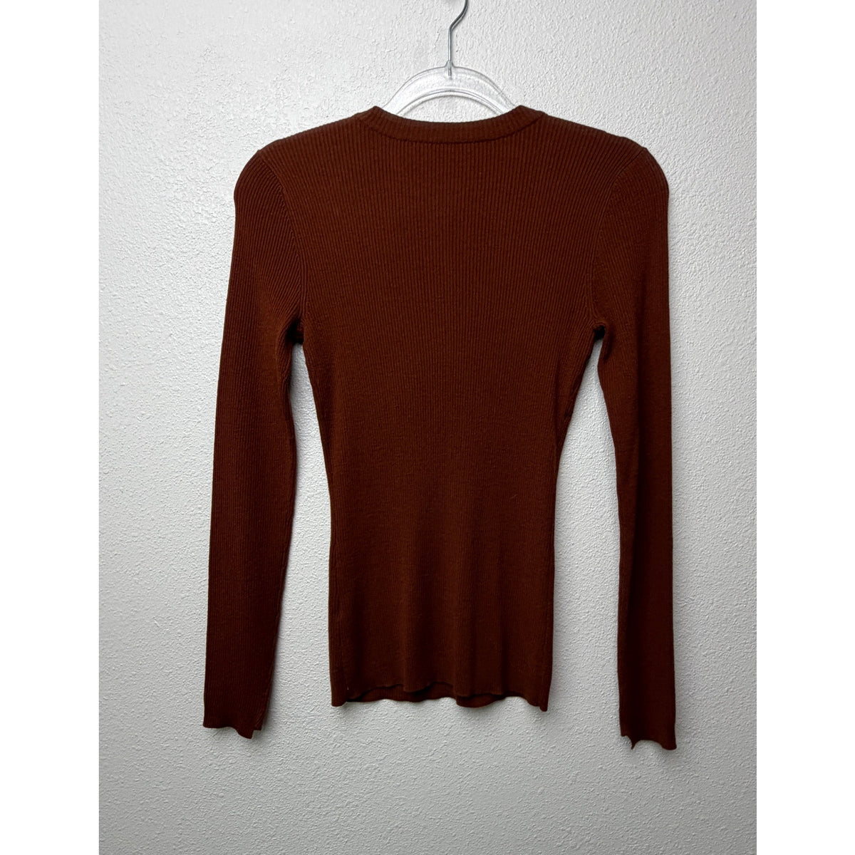 A.L.C. Rust Ribbed Cutout Button Sweater Women S