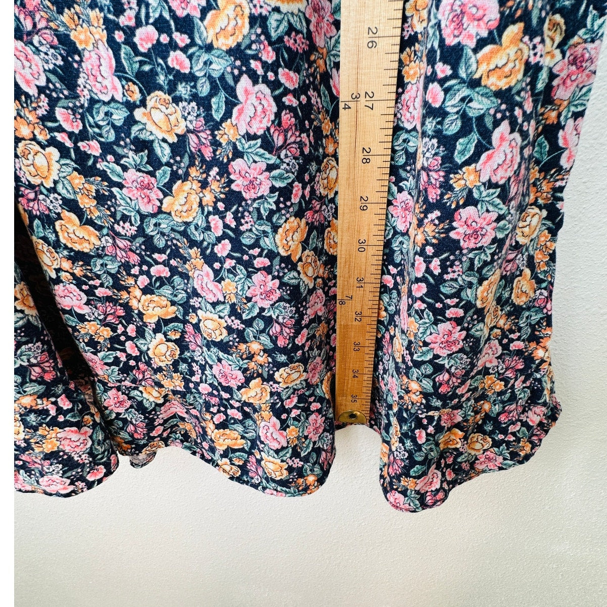 Old Navy Blue Multi Color Floral V-Neck Smocked Back Summer Dress XL