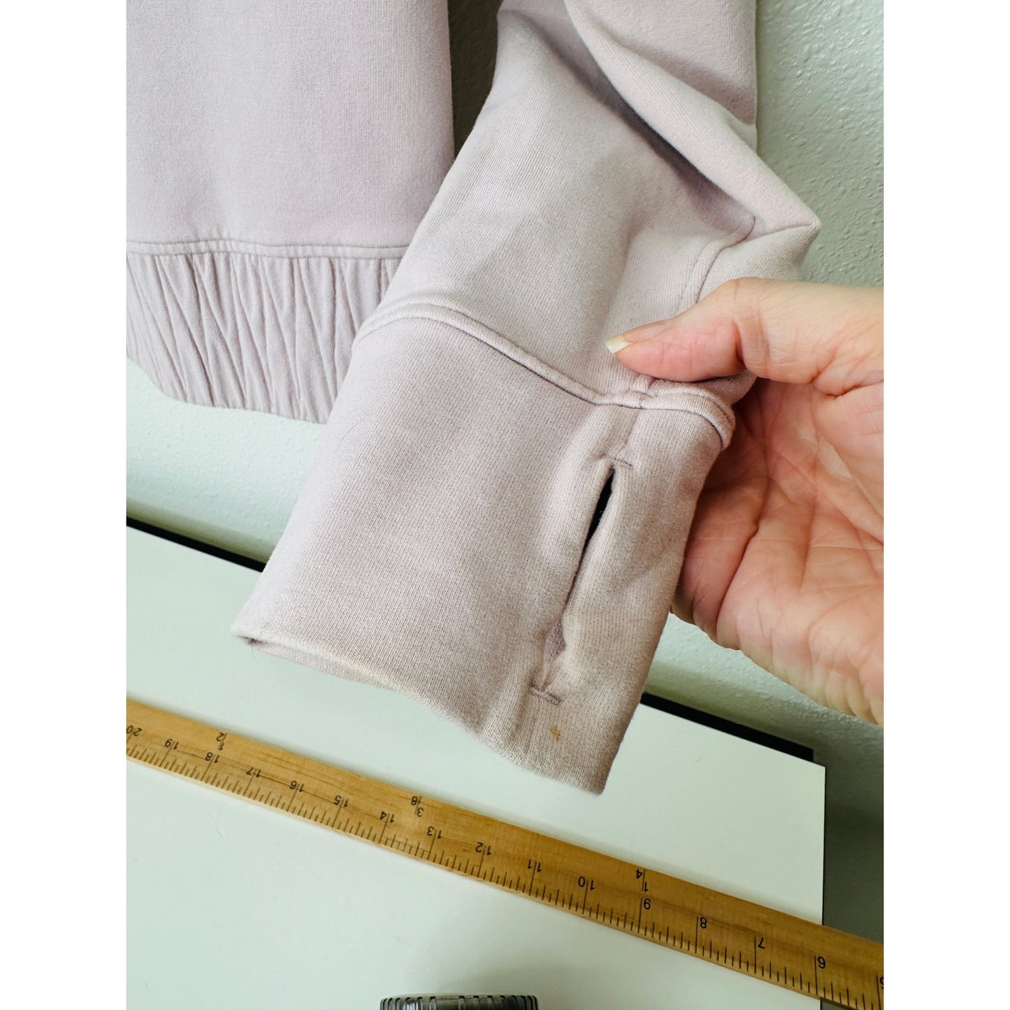 Lululemon Pale Pink Cowl Neck Long Sleeve Banded Bottom Sweat shirt 6