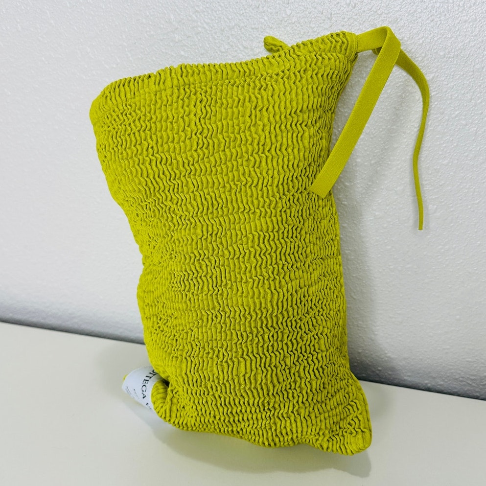 Bottega Veneta Chartreuse Seersucker Halterneck Bikini Set W/ Bag 42 / 6