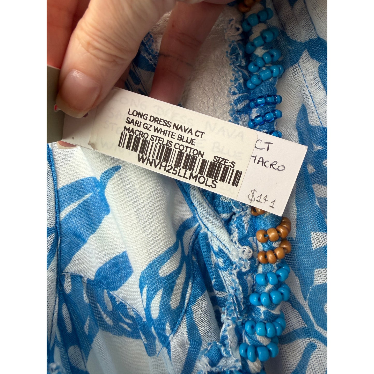 NWT Poupette St Barth Blue Womens S Maxi Dress
