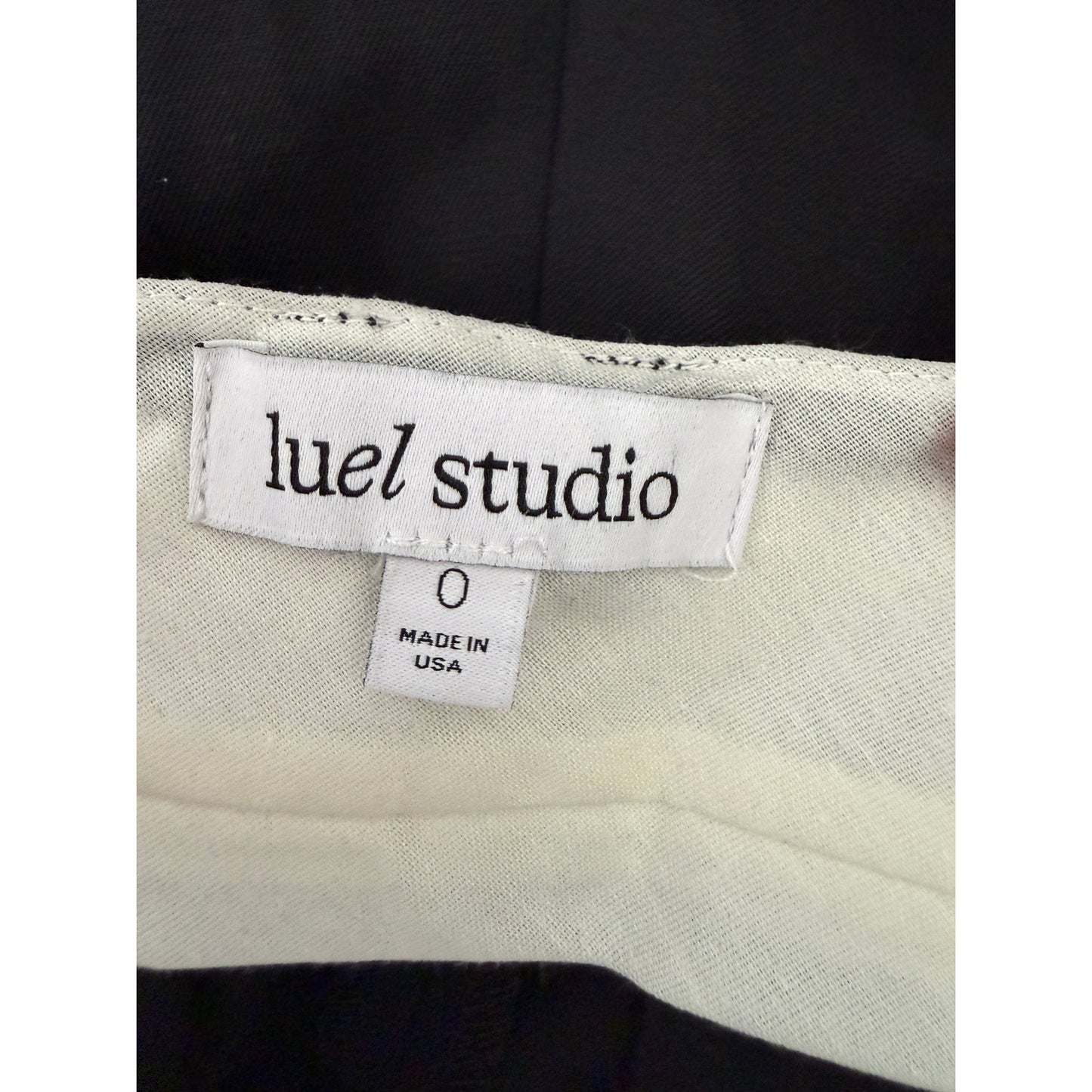Luel Studio Black High Waist Pleated Wide Leg Pants Wool Size 0