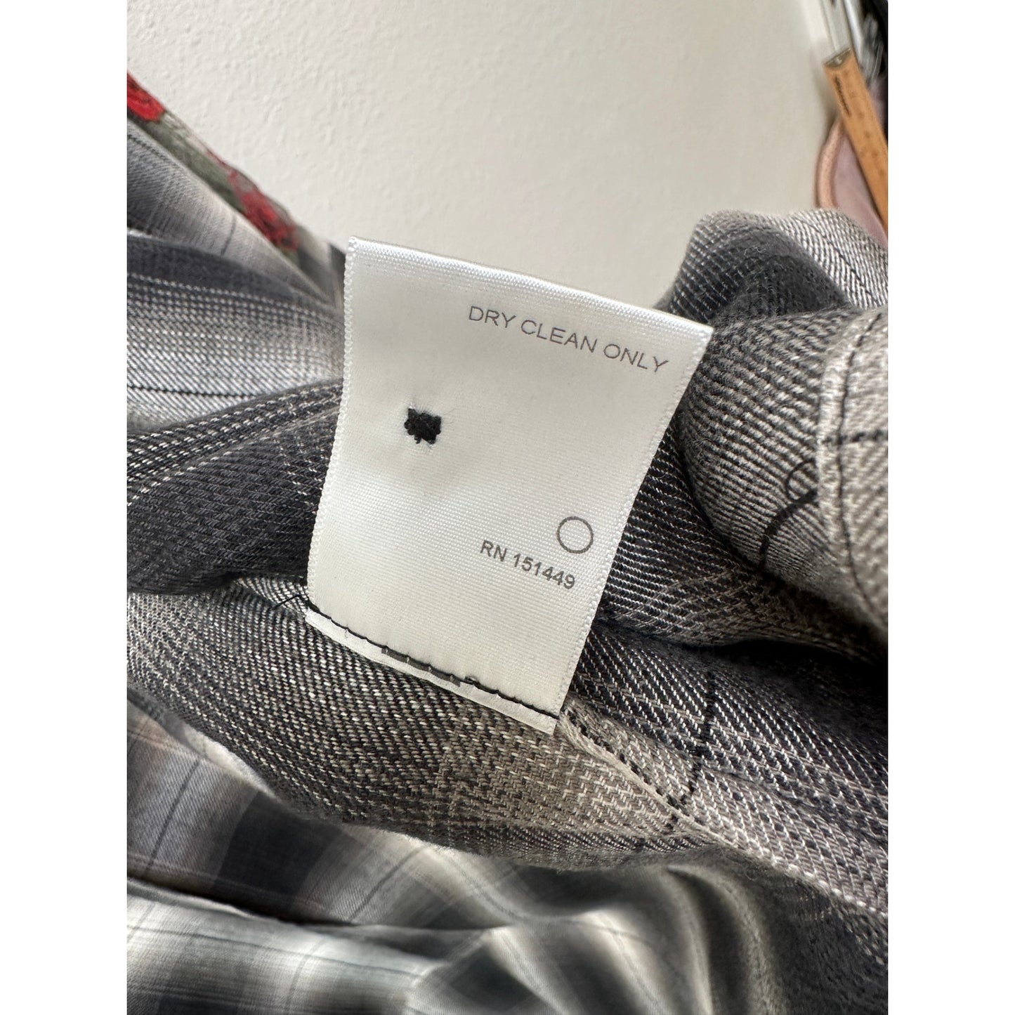 Adaptation Rose Embroidered Plaid Longline Shirt Dress Black White M