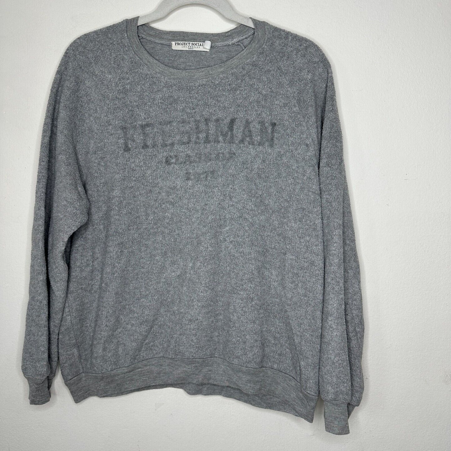 Project Social T Freshman Class of '71 Soft Gray Long Sleeve Sweater Jumper Med