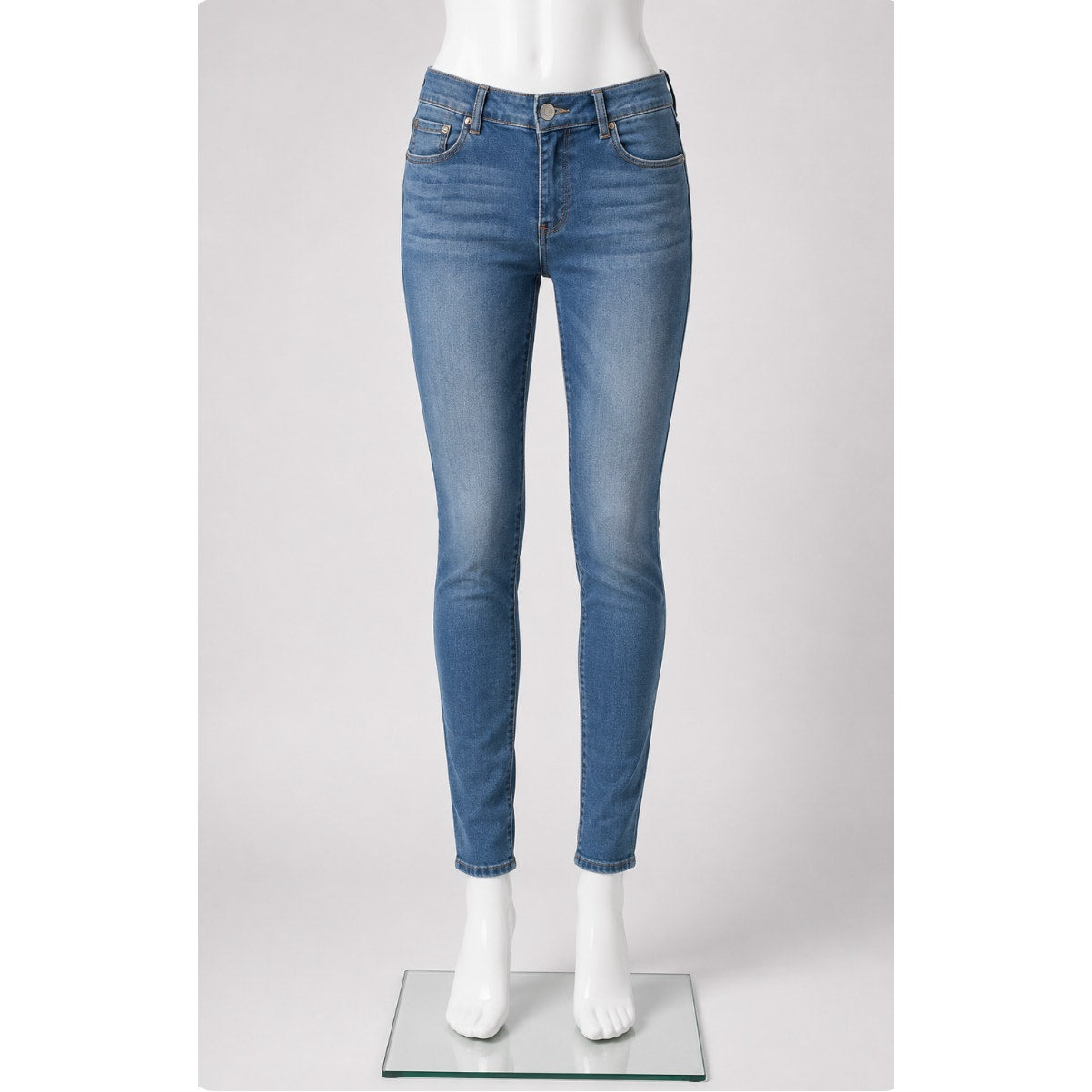 Fashion Nova Light Wash Mid Rise Skinny Denim Jeans 5