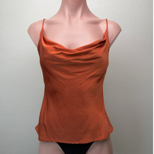 Blue Life Rust Cowl Neck Cami Top XS 100% Viscose Made USA