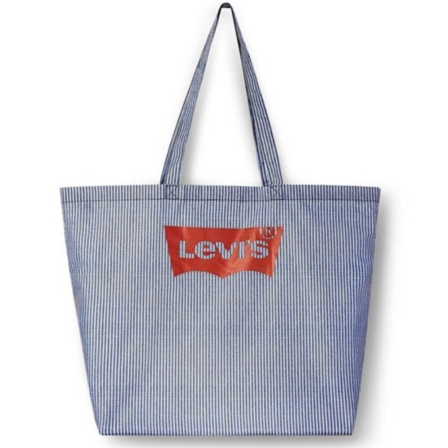 Levi's x Target Collab LARGE Reusable Blue White Striped Red Logo Tote Bag Purse