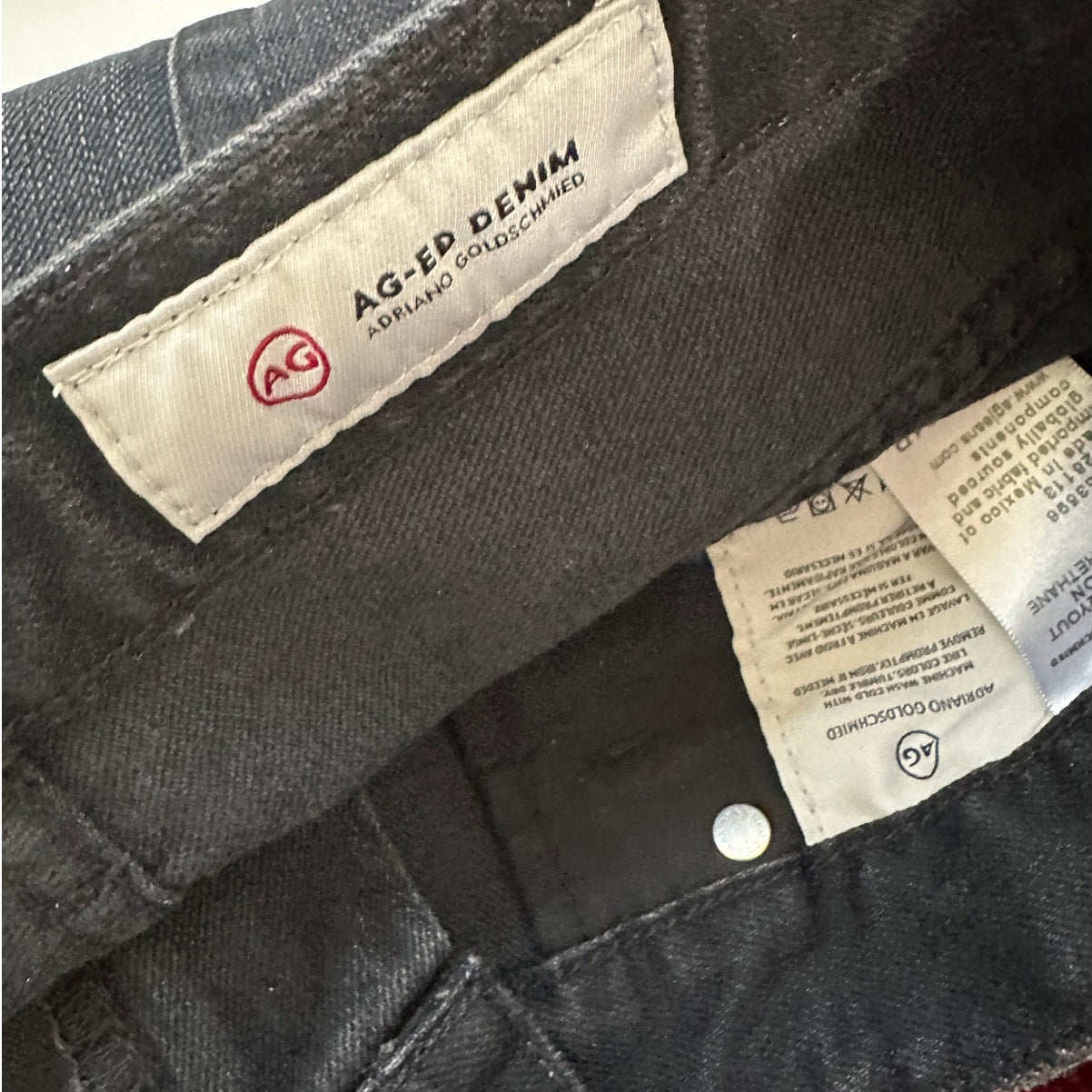 AG Black Alexxis Boot High Rise Vintage Boot Jeans Raw Hem 31