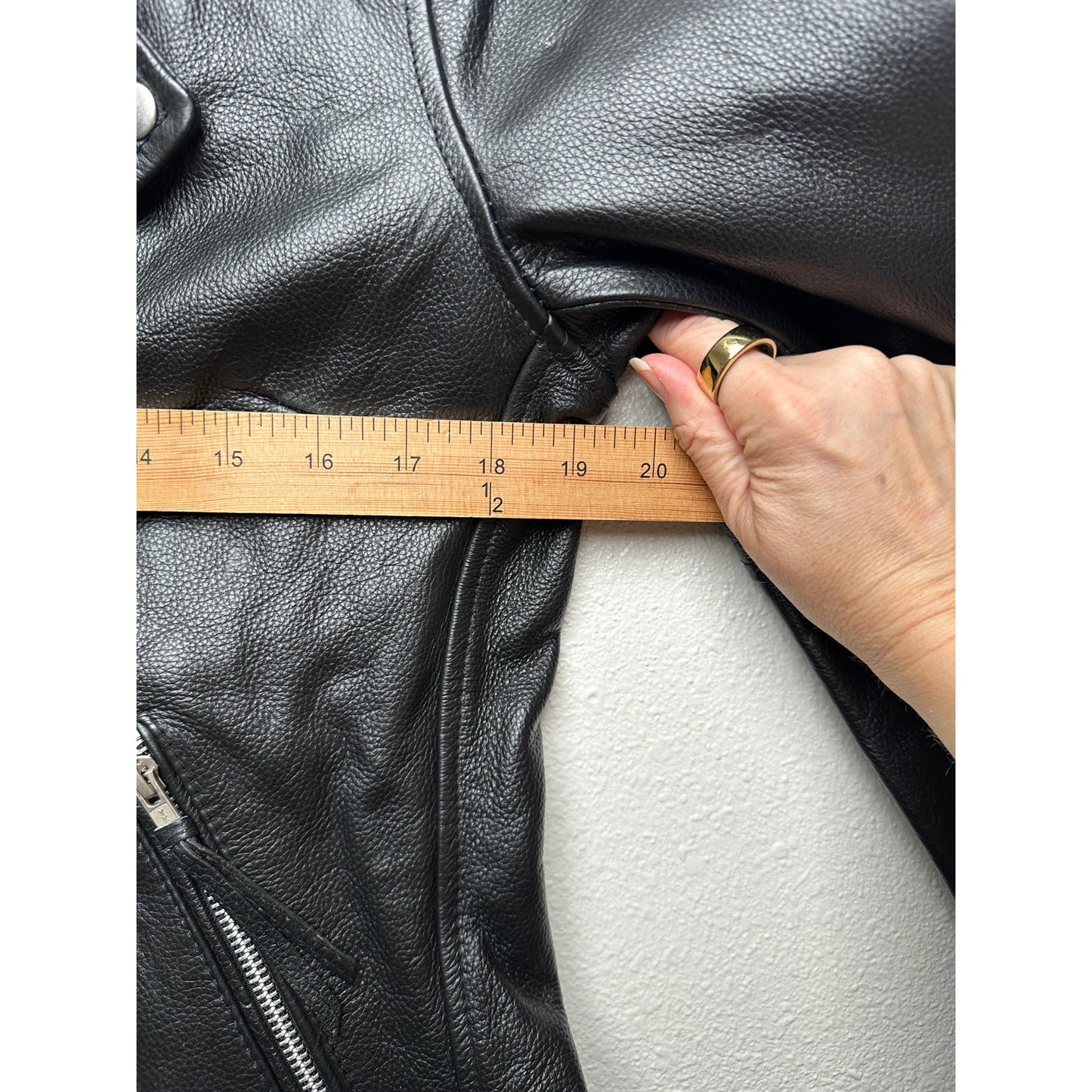 Carrie Hoxton Black Leather Moto Biker Jacket Women’s 14 Belted Zip