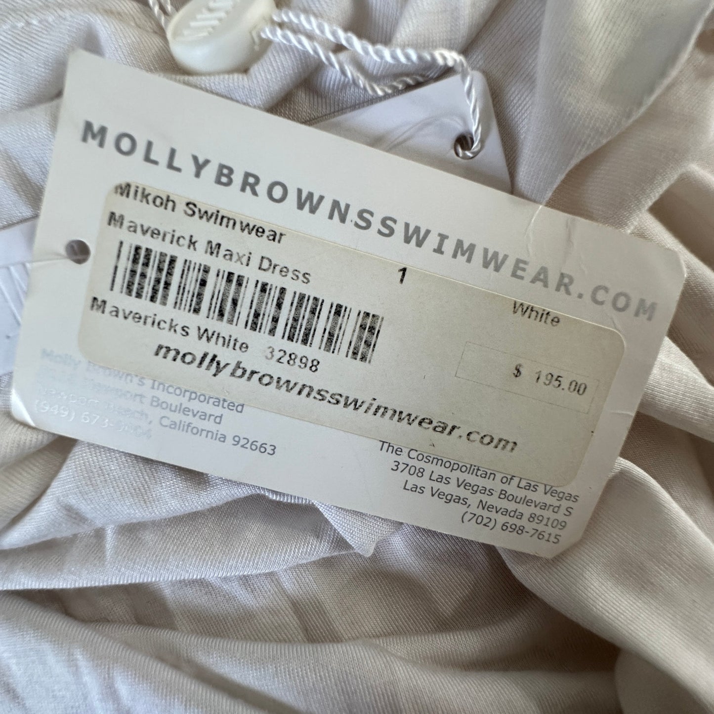 Mikoh Swimwear Maverick Sheer White High Neck Maxi Tank Dress