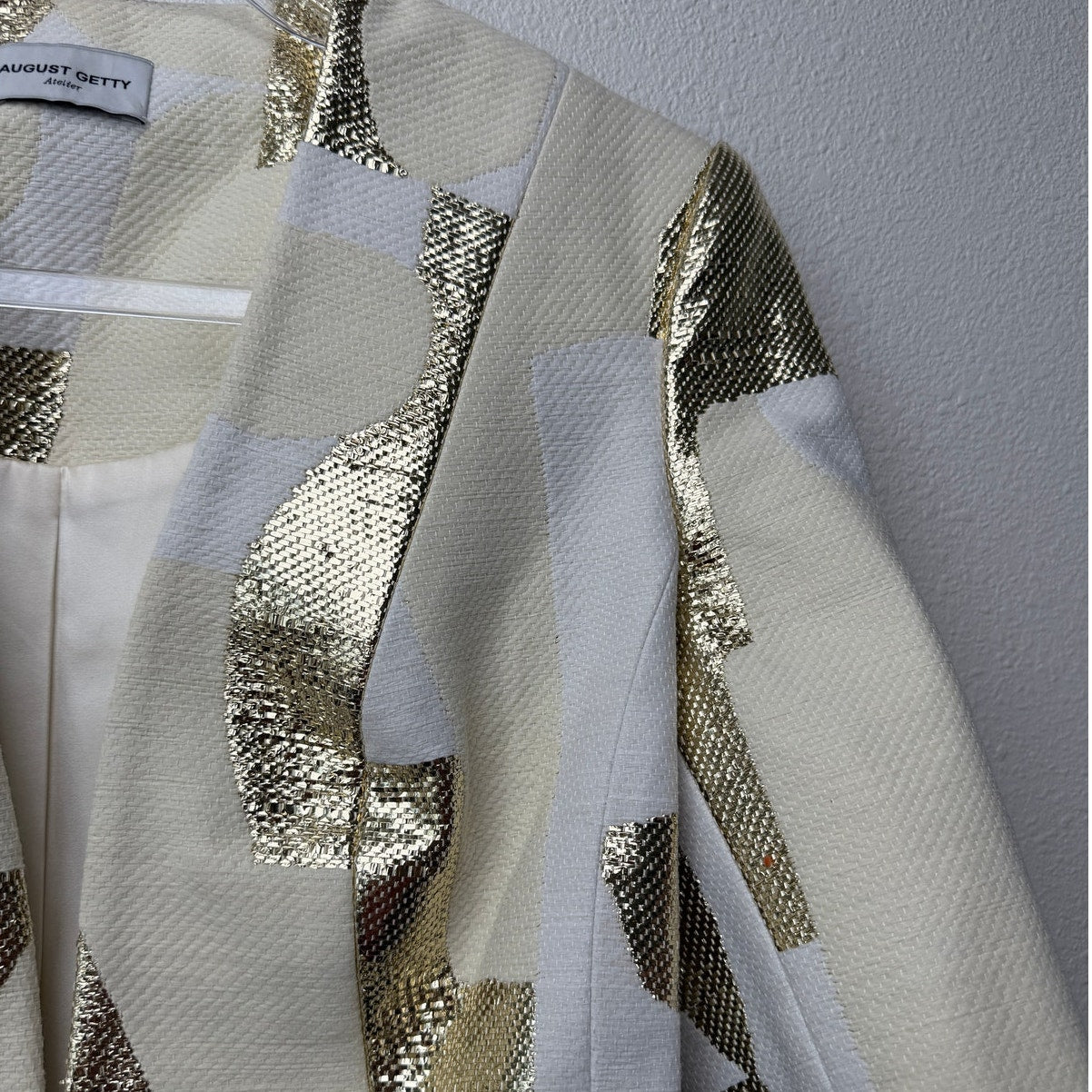 August Getty Atelier "Thalia" Brocade Belted Blazer Women's US 6