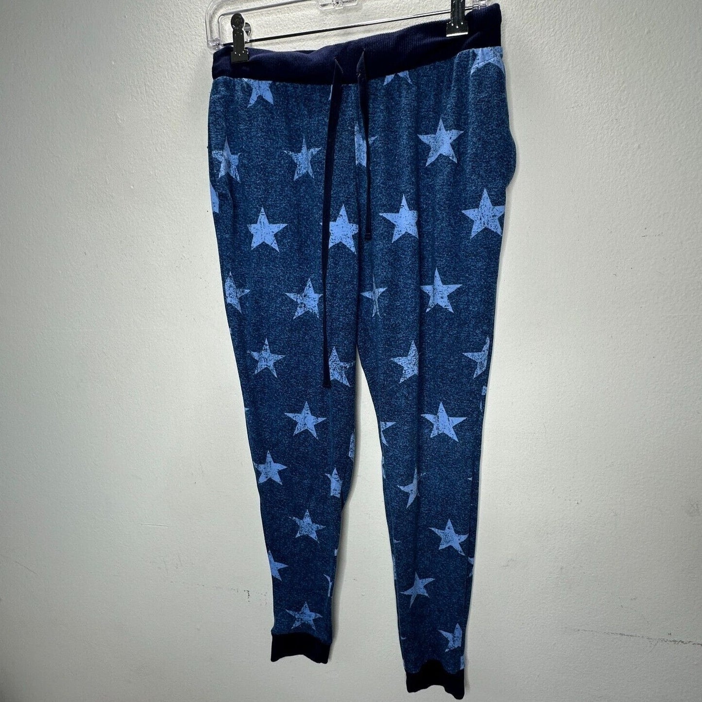 Room Service Blue Star Print 3/4 Sleeve Light Sweater and Drawstring Joggers M
