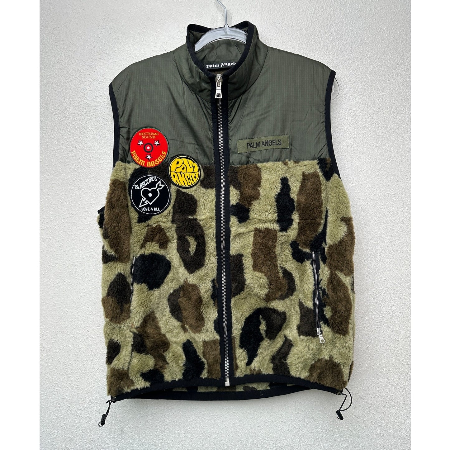 NWOT Palm Angels Records Pile Military Camo Vest Green Men’s L