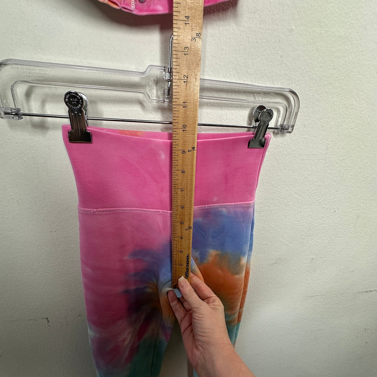 Chaser Pastel Pink Blue Orange Tie Dye Yoga Pants & Matching Sports Bra XS
