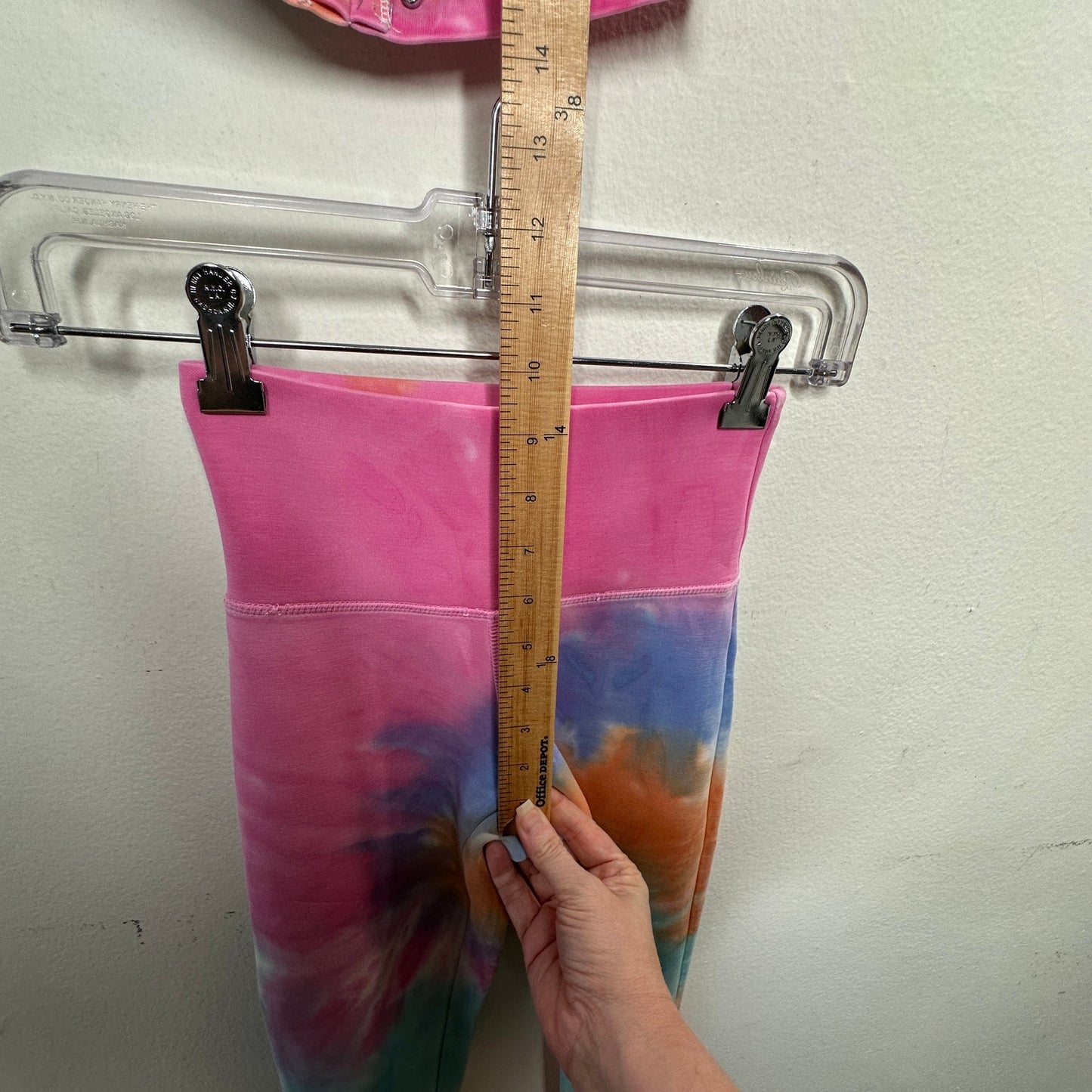 Chaser Pastel Pink Blue Orange Tie Dye Yoga Pants & Matching Sports Bra XS