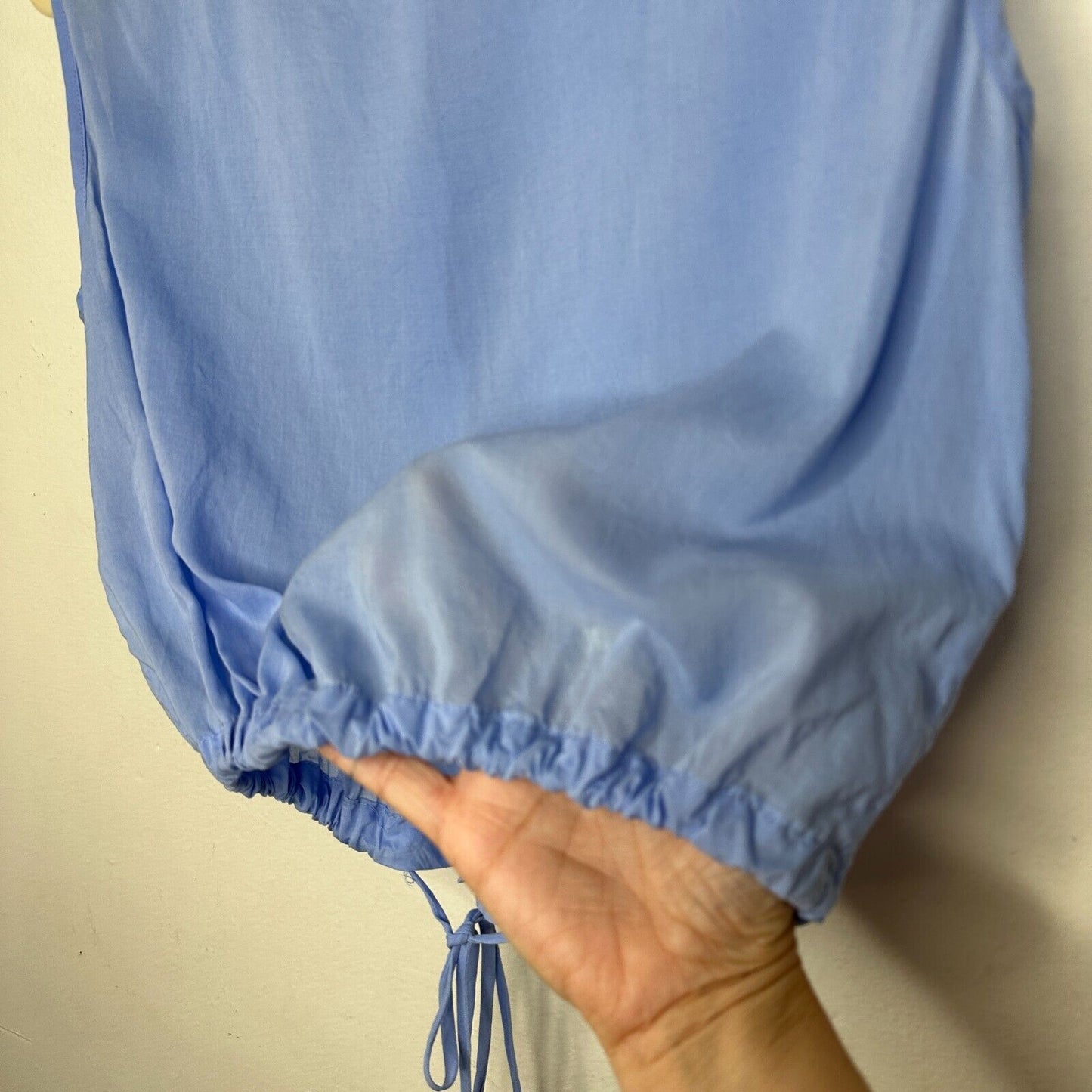 Aritzia Babaton Light Blue Cardin Sleeveless Button-Down Drawstring Waist Top XS