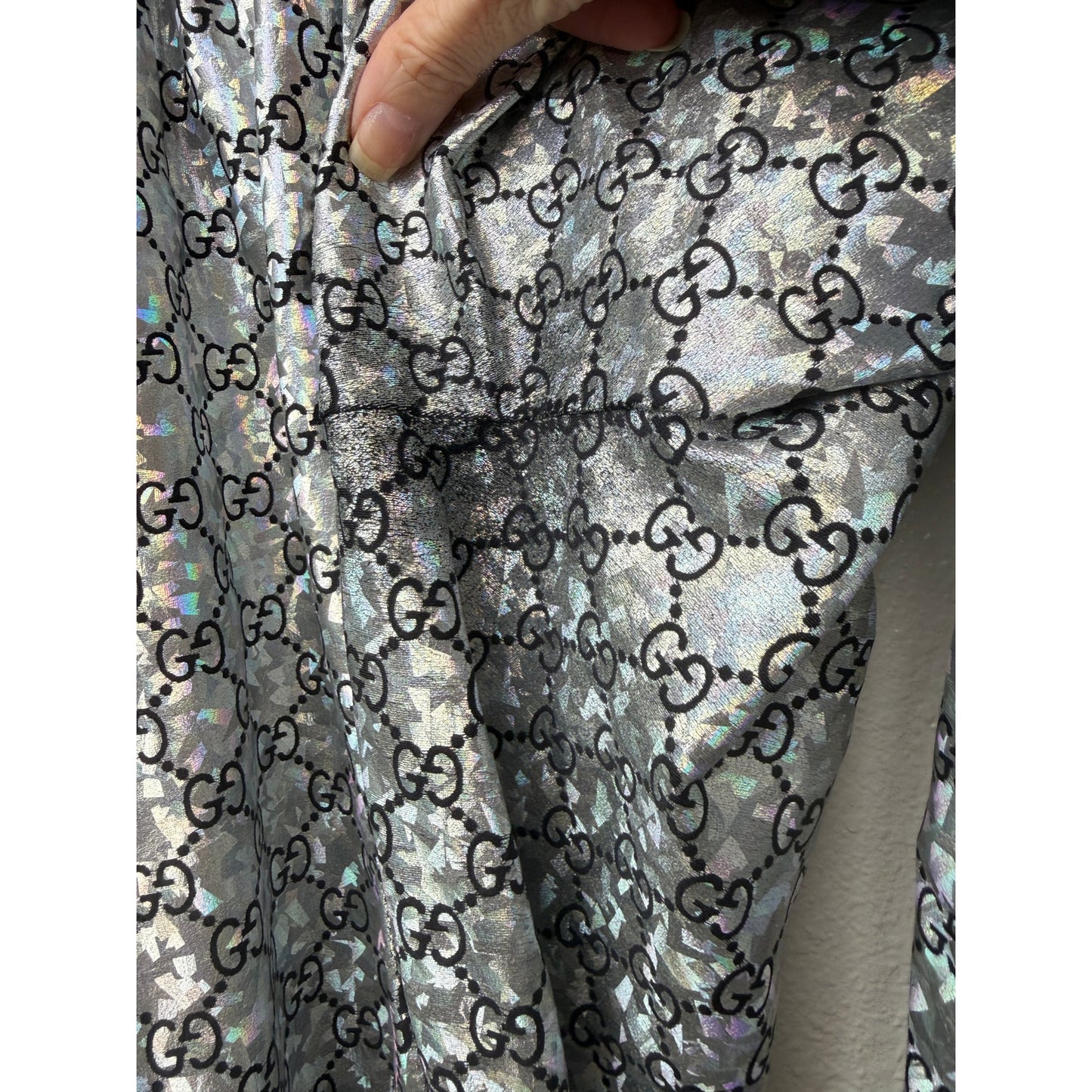 Gucci Silver GG Crystal Jogger Pants Men's M