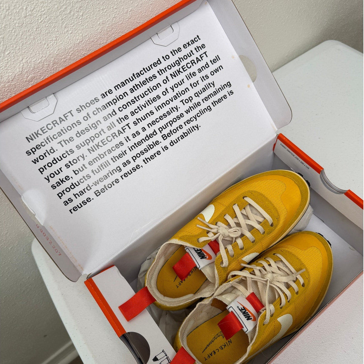 Tom Sachs x NikeCraft General Purpose Shoe Yellow Sneaker Women's 7.5