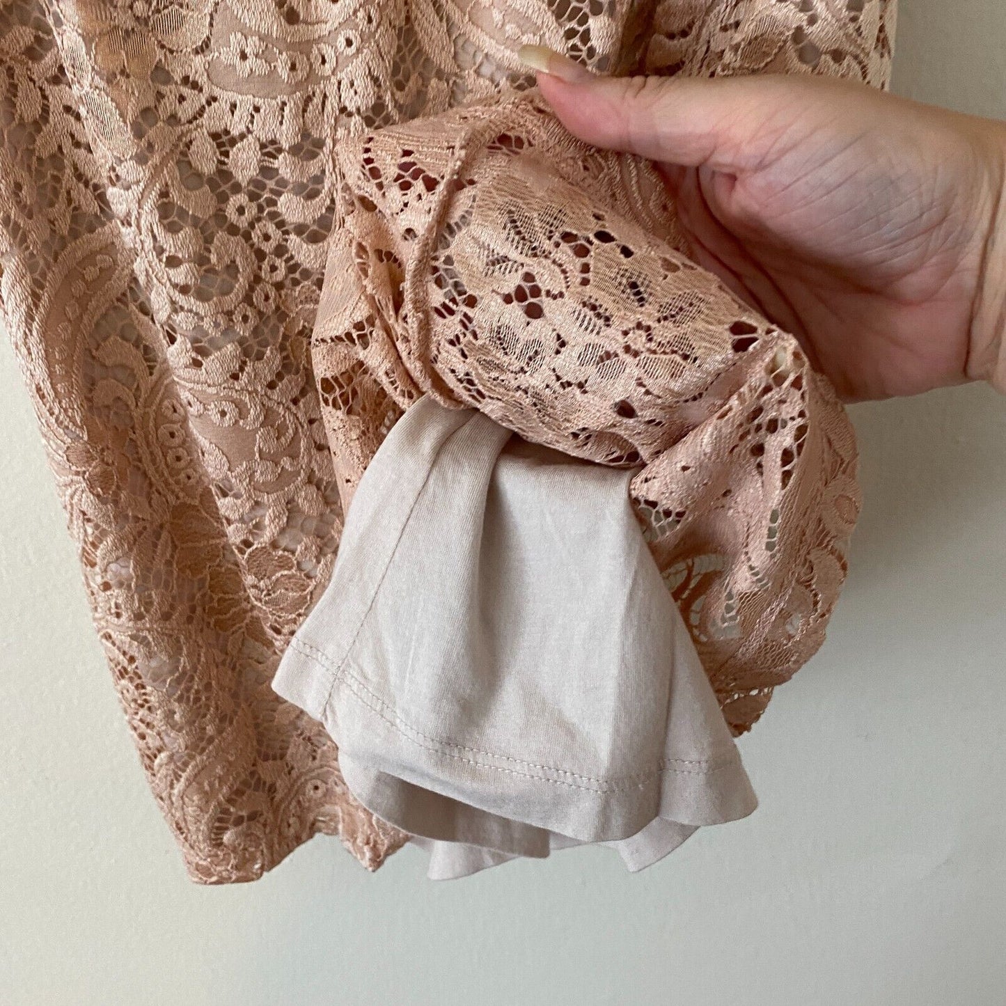 LOFT Flowy Dusty-Rose Floral Lace Lined Sleeveless Blouse Key Hole Back XSP