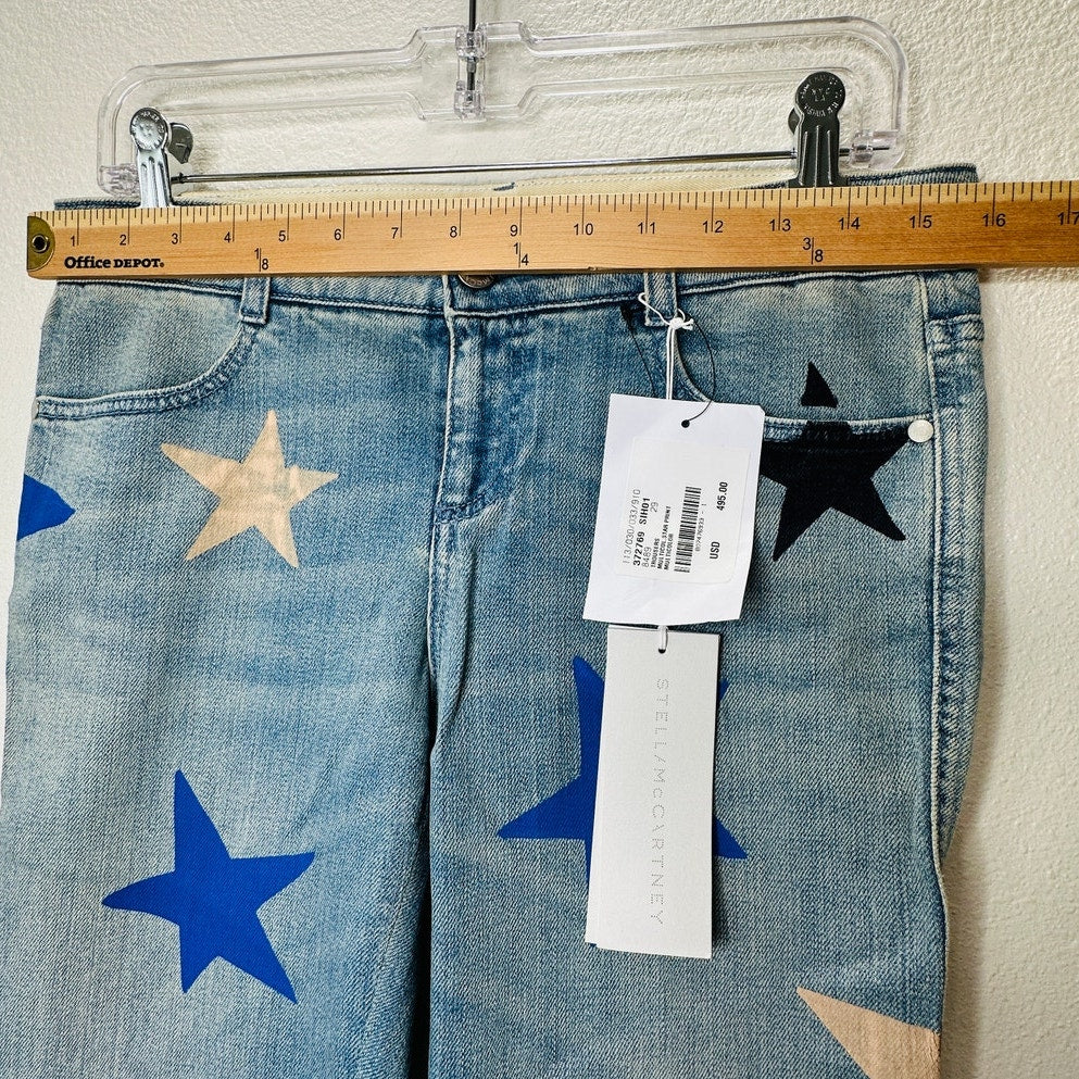NWT Stella McCartney Blue Star Low Rise Skinny Boyfriend Jeans 29