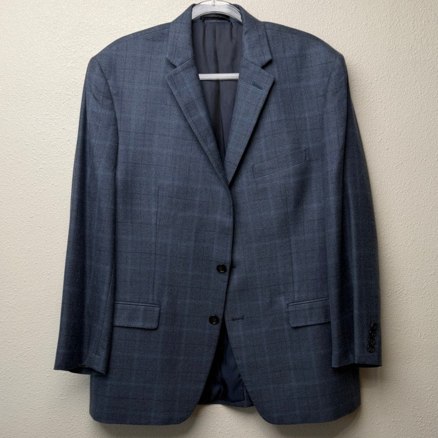 Lauren Ralph Lauren Blue Plaid Wool Silk Blazer Men’s 44R