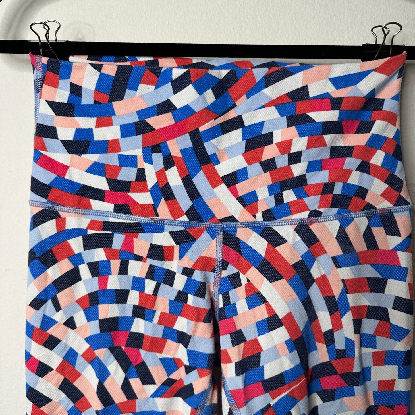 Lululemon Wunder Under Multi Blue Red White Geometric Capoeira Leggings 8