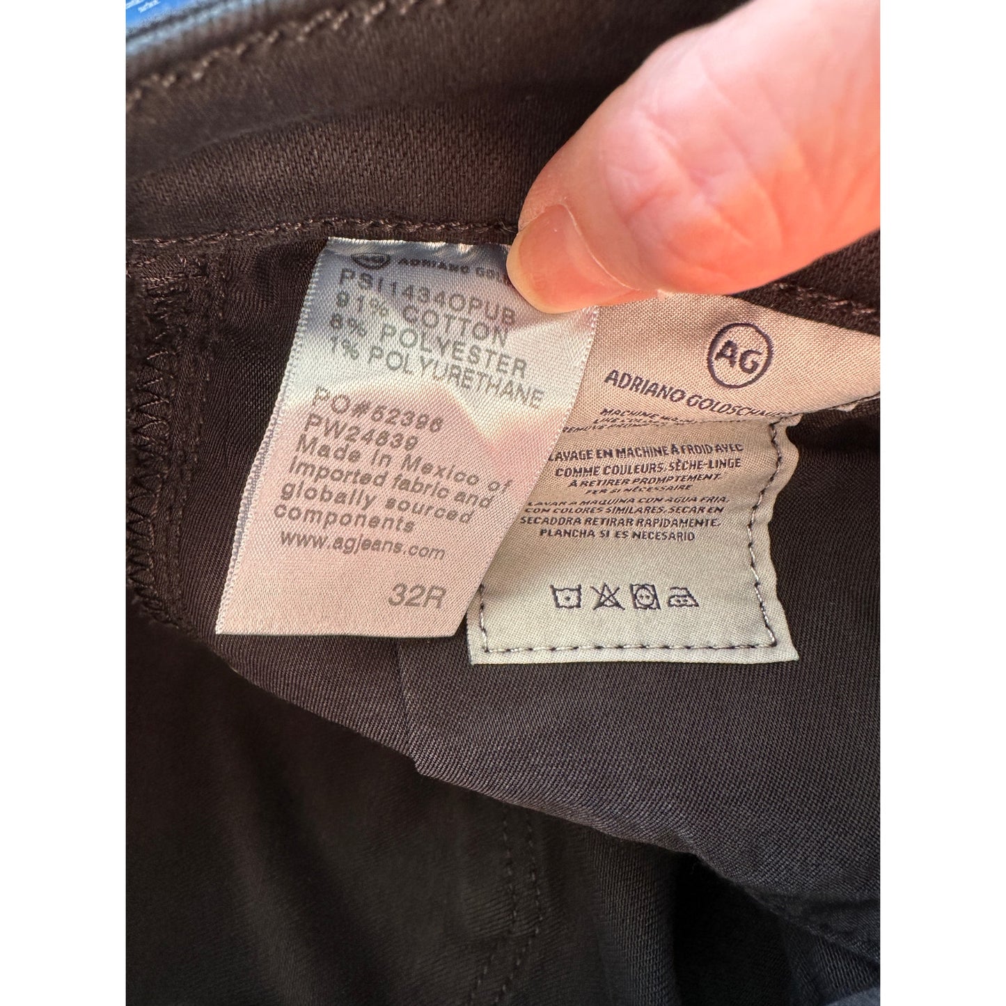 AG Prima Cigarette Leg Jeans Super Black Women's US 32