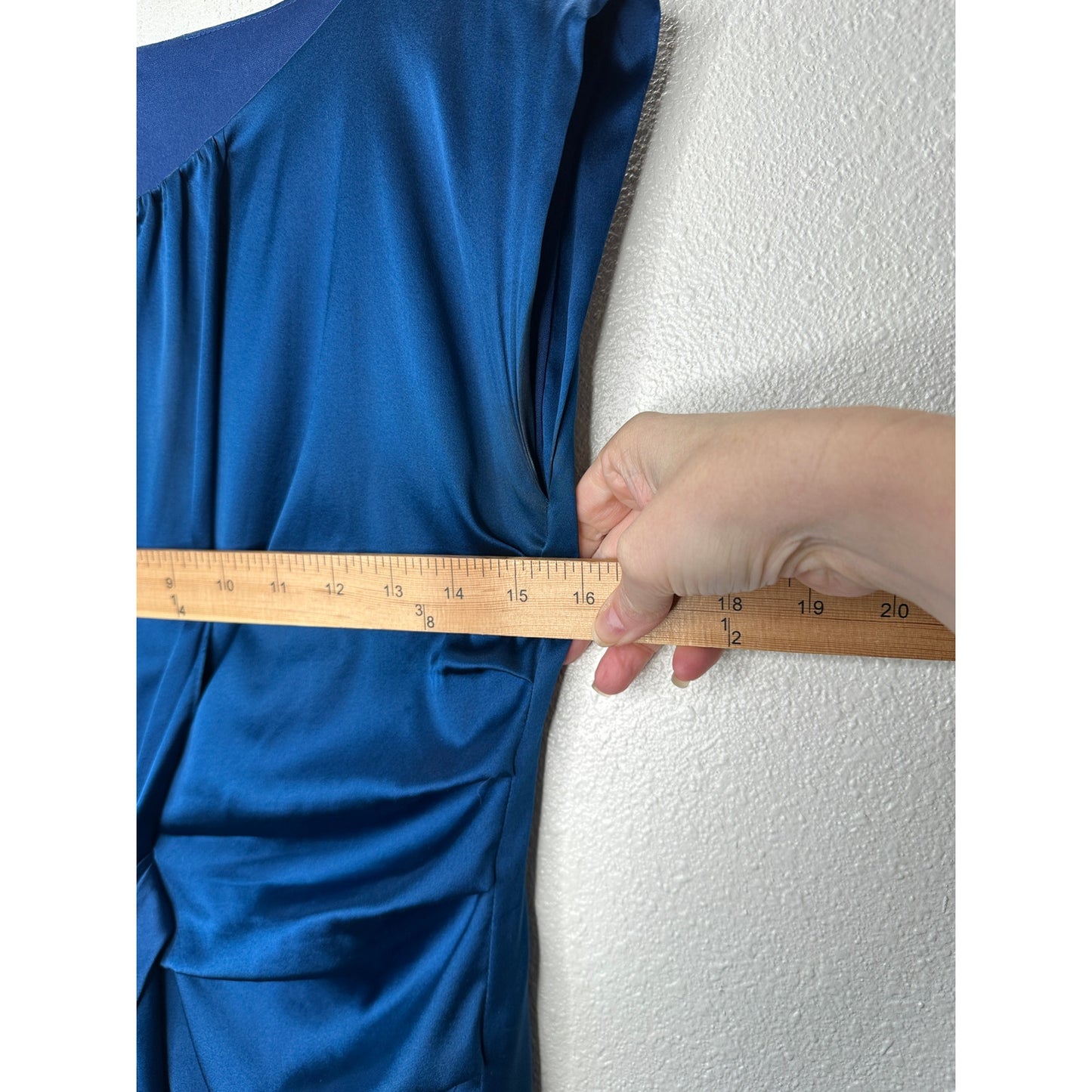 Suzi Chin Royal Blue Silk Lined Twist Front Sleeveless Mini Dress 4