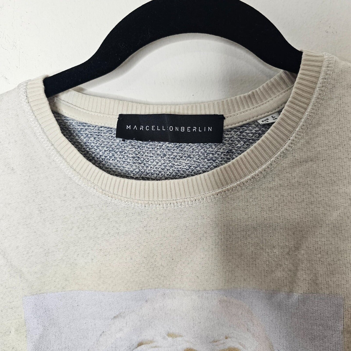 RARE Marcell Von Berlin Tan Berlin Graphic Long Sleeve Crew Neck Sweater Medium