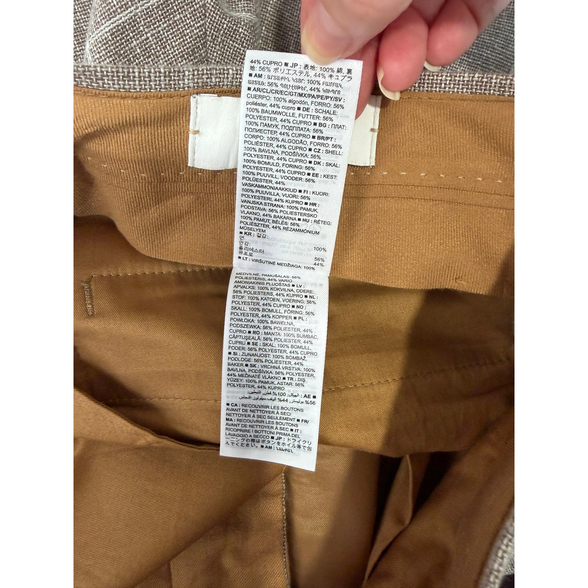 Banana Republic Taupe Windowpane Trousers Men 31x32