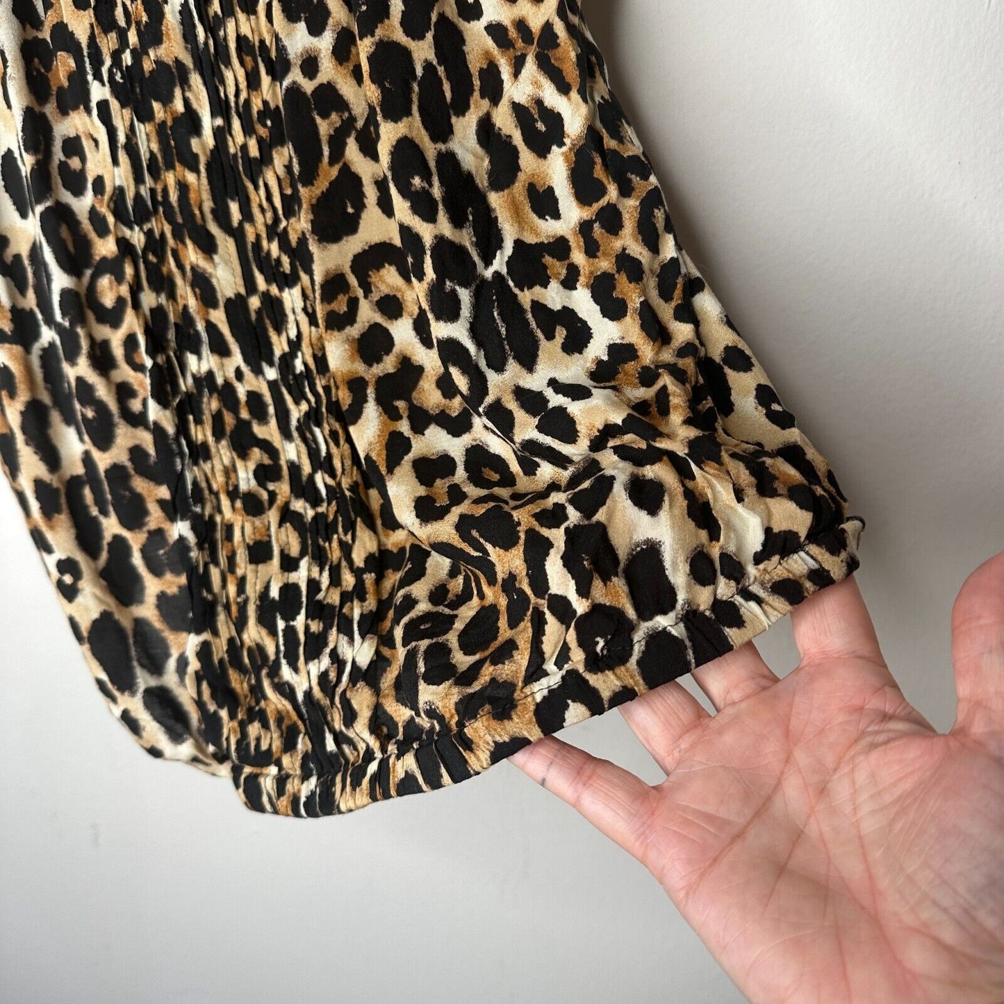 Express Cheetah Print Cami Top Front Bodice Ruched Elastic Waist Hem Small