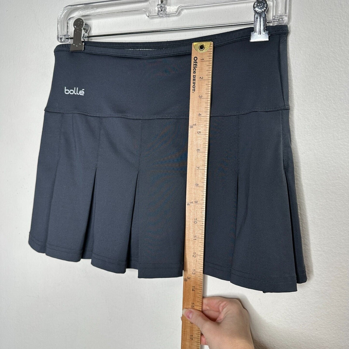 Bolle Jet Black Tennis Pickleball Pleated Skirt or Skort Built in Shorts S