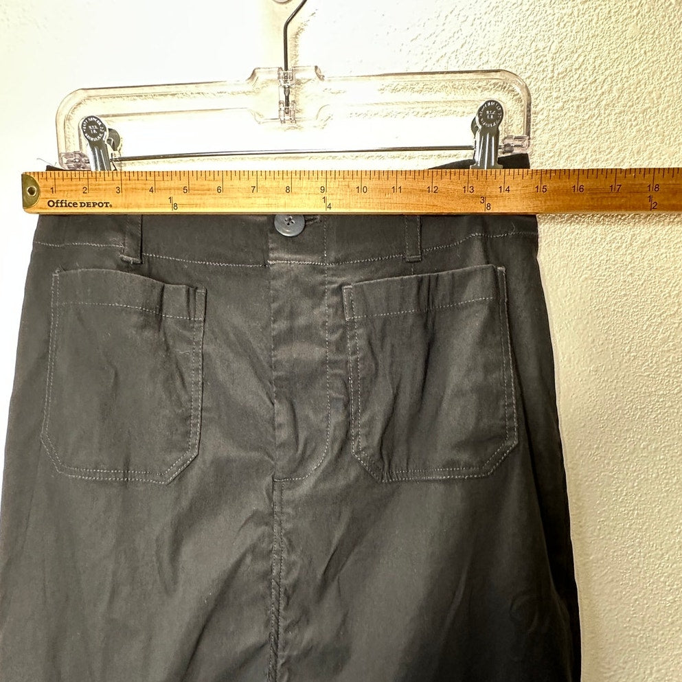 Maeve Black Colette Form Fitting High Rise Front Zip Maxi Skirt S