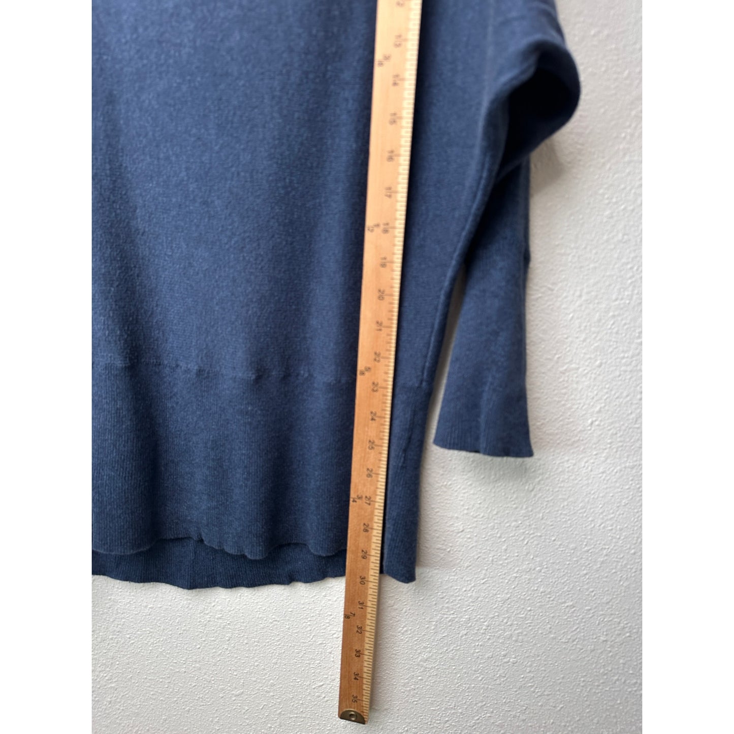 Eileen Fisher Sweater Blue M Cowl Neck Cashmere Blend