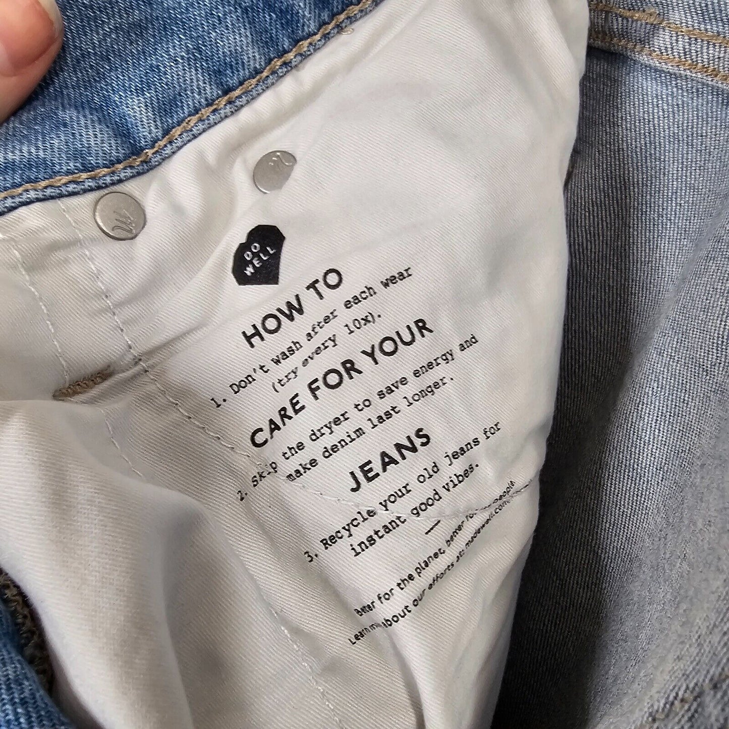 Madewell Medium-Blue Wash The Perfect Vintage Jeans Raw Hem Edition High Rise 28